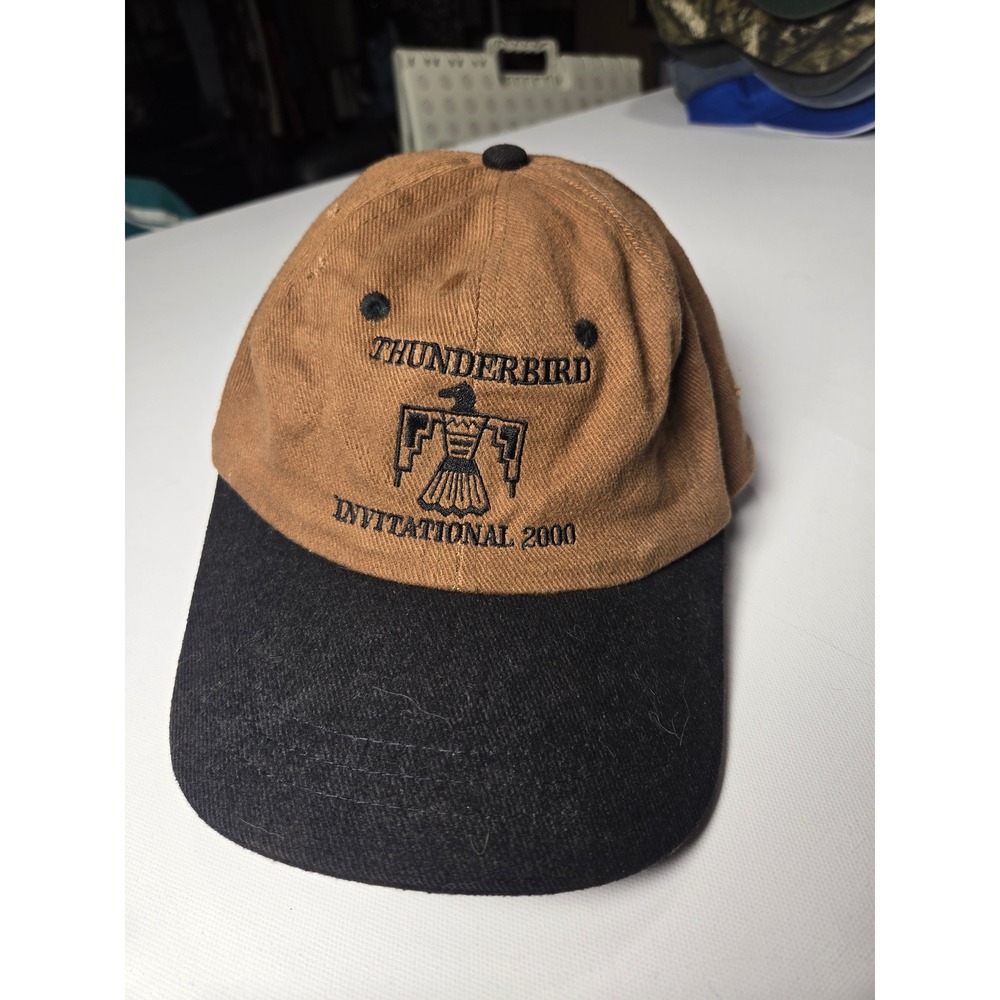 KC Caps Headshot Hat Mens OS Brown Black Excellent Thunderbird Invitational 2000